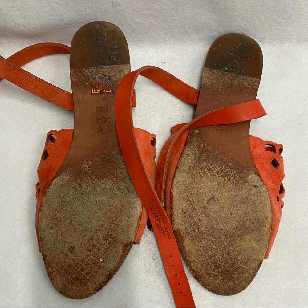Tory Burch May Flat Sandals,Poppy Orange 7.5 - Picture 3 of 6
